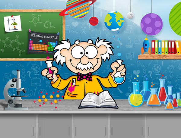 Nutty Scientists cartoon graphic