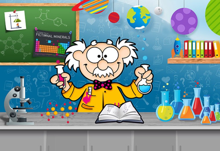 Nutty Scientists cartoon graphic